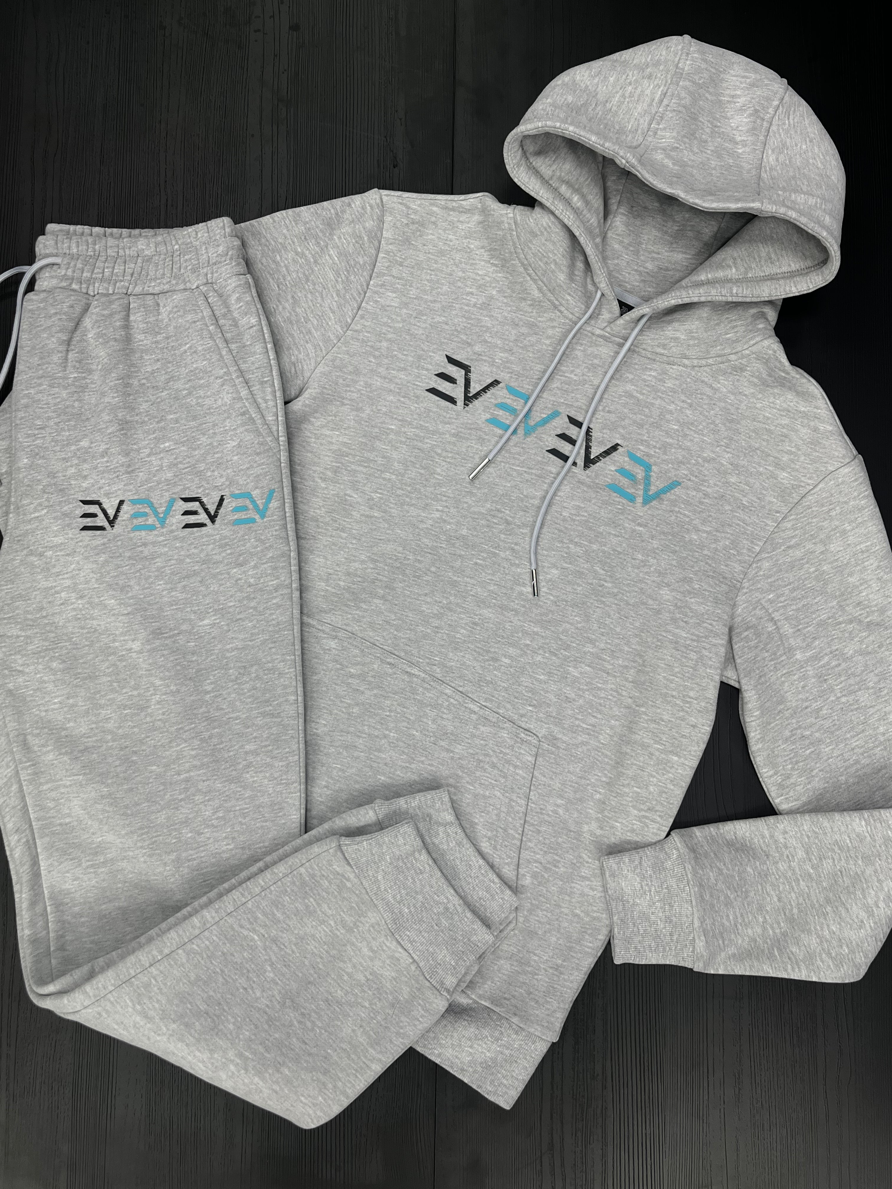 Envi - Digital Tracksuit - 'Marl Grey/Baby Blue'